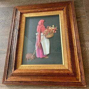 Vintage  Paper Tole Dimensional Art By Dorris 1981 16/19” Wood Frame